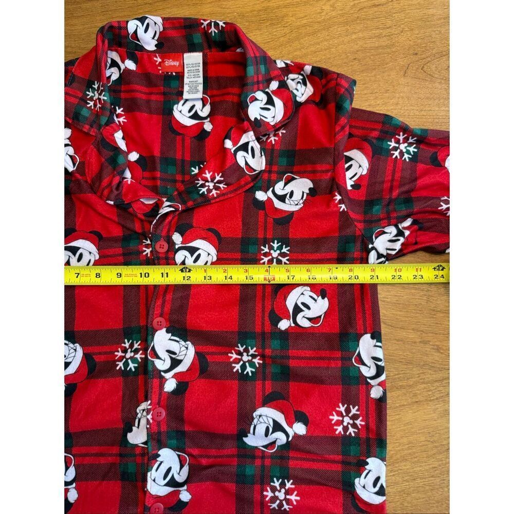 Disney Women's Mickey Mouse Plaid Flannel Holiday Jammies Sleepshirt Red Medium - Picture 7 of 8